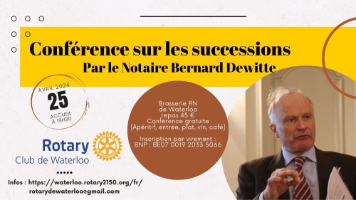 Conférence par le Notaire Bernard Dewitte : Les Successions