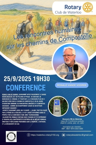 Conférence :  Les rencontres humaines sur les chemins de Compostelle, par Ronald VANDE VOORDE